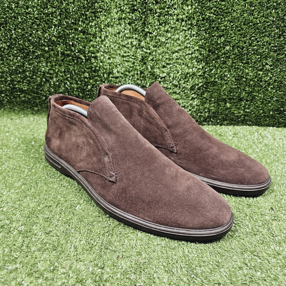 Peter Millar Excursionist Chukka‎ Brown Suede Pull On Ankle Boots Mens Size 10.5